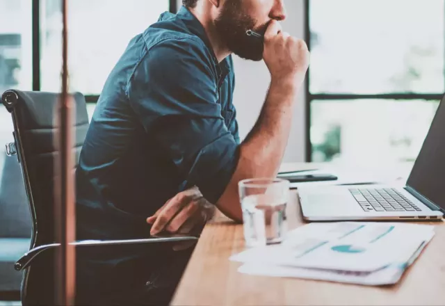 Man working at laptop